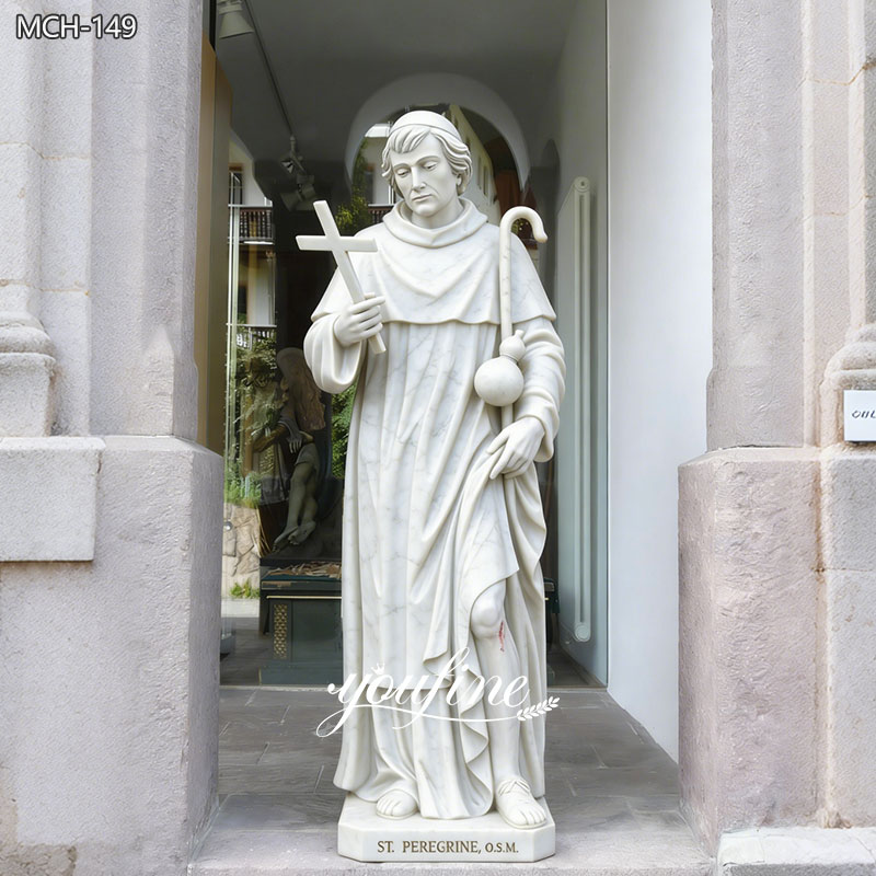 Religious St. Peregrine Marble Statue 6 Feet