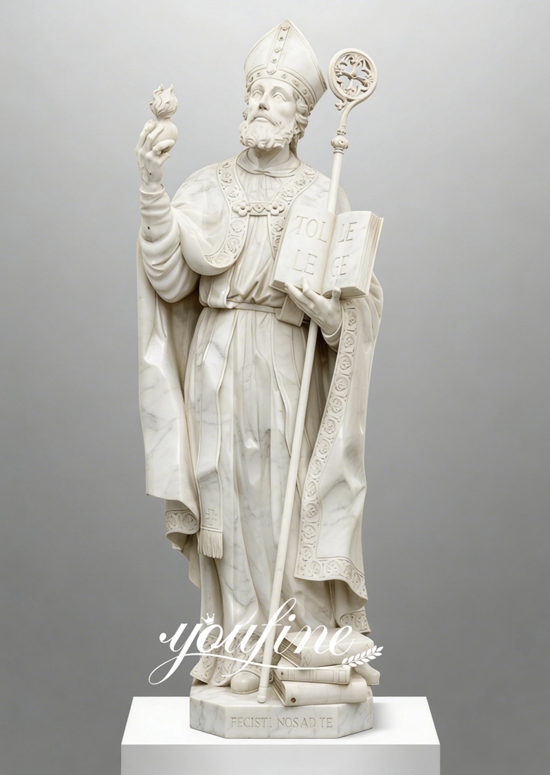Marmorstatue des Heiligen Augustinus zu verkaufen