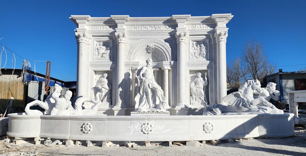 The large Trevi Fountain has a back panel