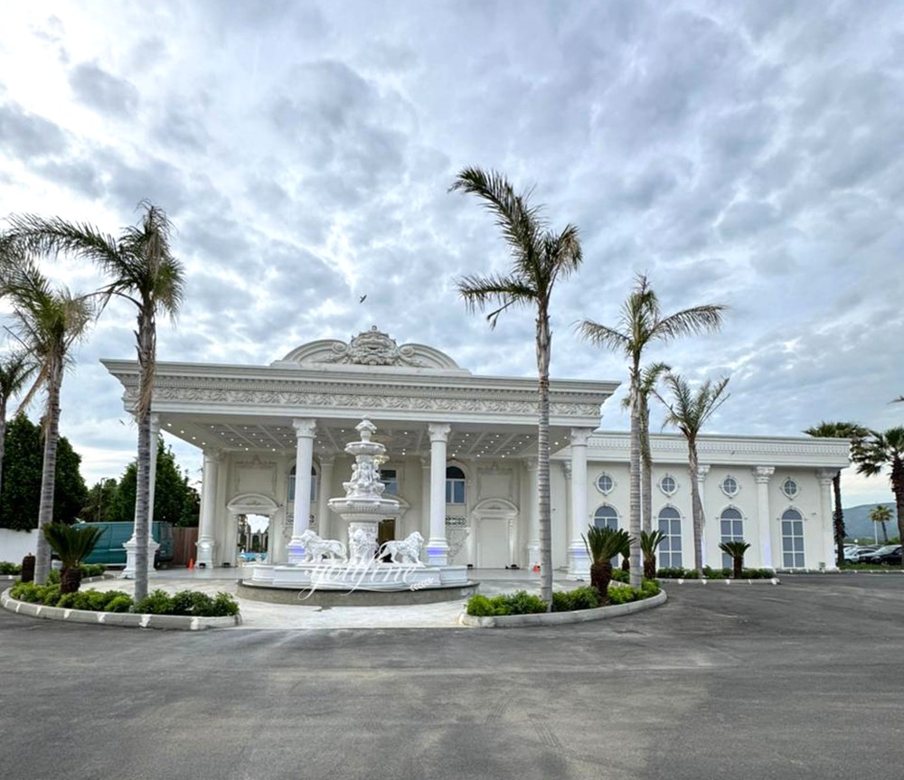 marble Wedding hotel walking lion sculpture and sitting female sculpture tiered fountains feedback
