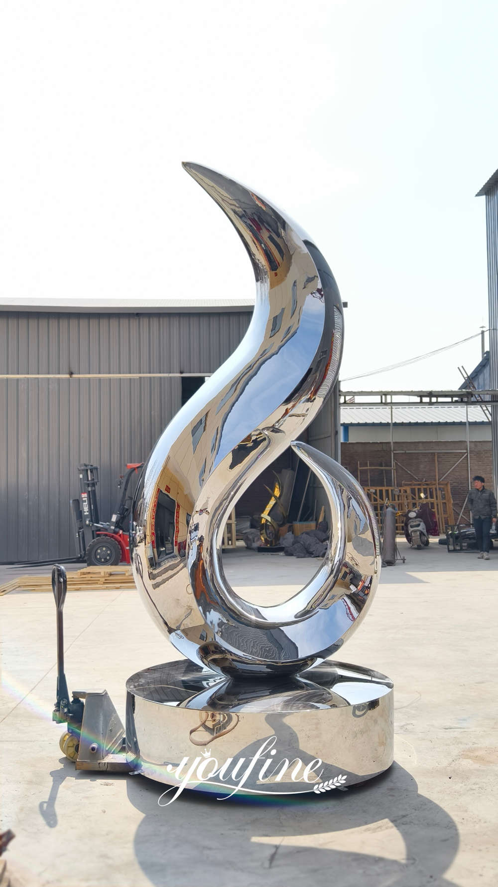 finished abstract metal sculpture