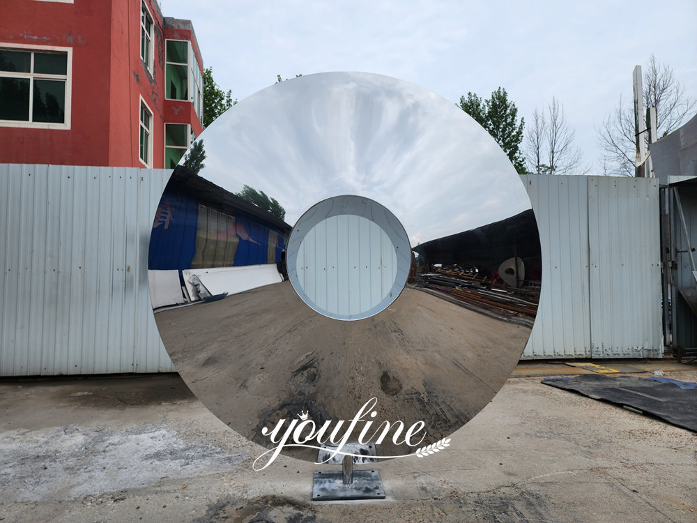 finished modern stainless steel sculpture