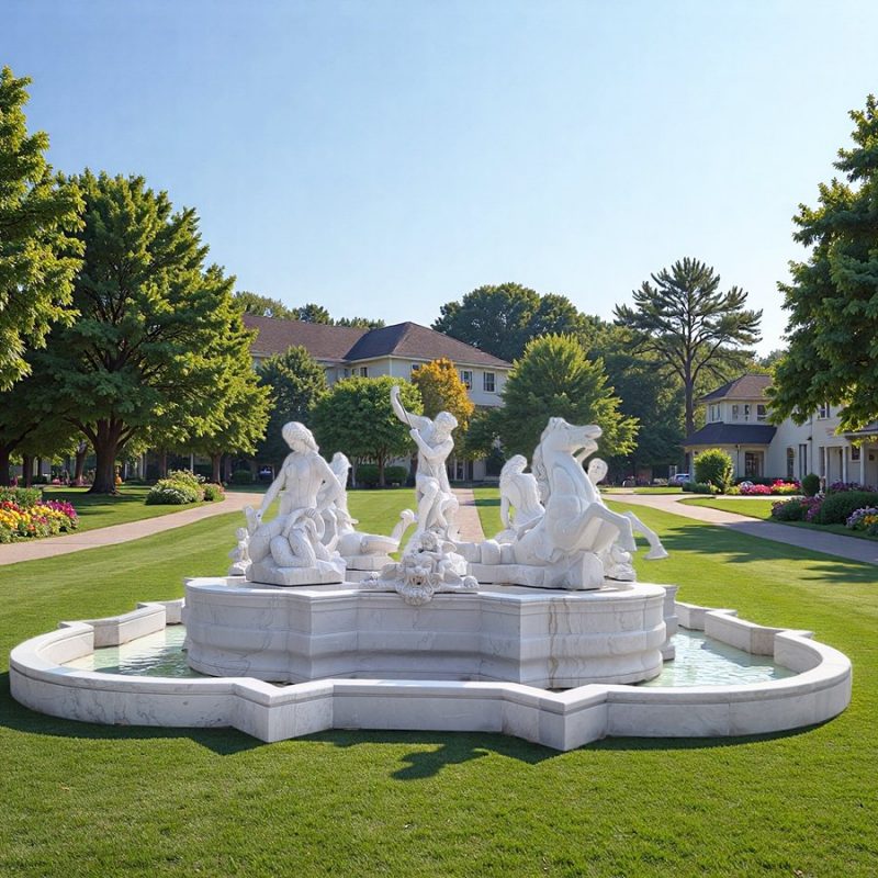 white large Neptune Fountain
