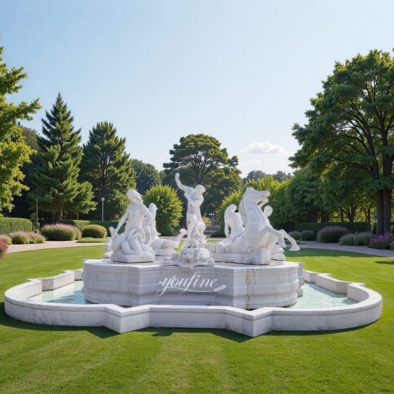 white large Neptune Fountain art
