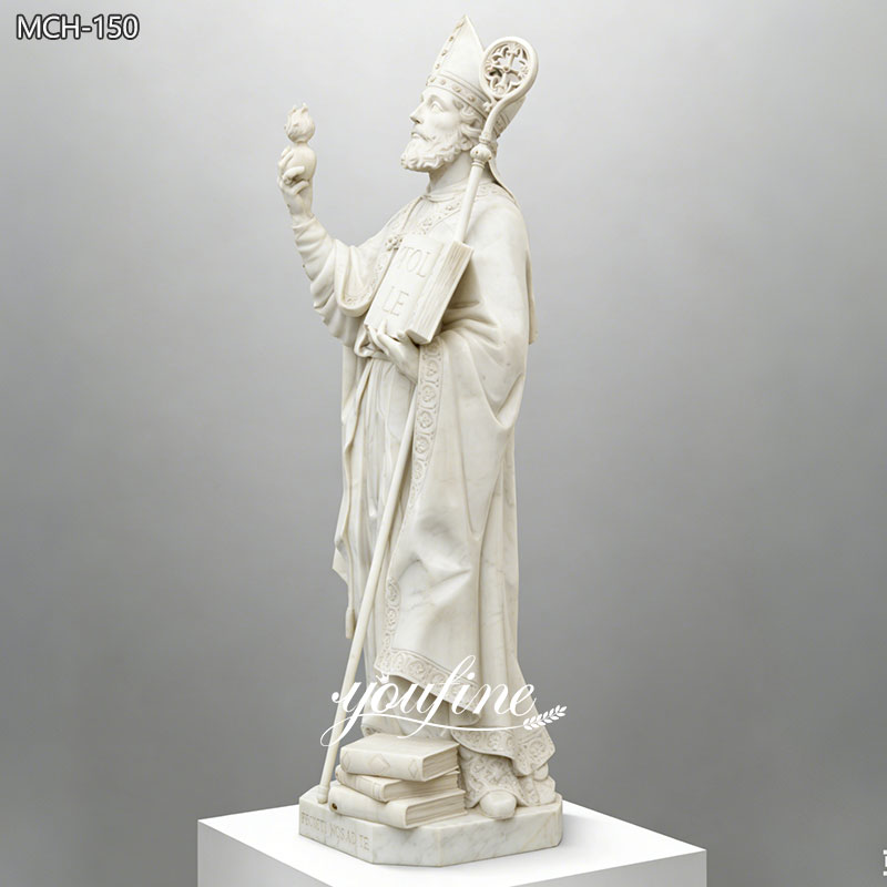 lebensgroße Marmorstatue des Heiligen Augustinus
