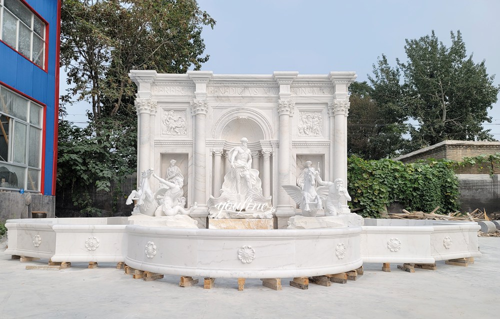 marble large Trevi Fountain has a back panel