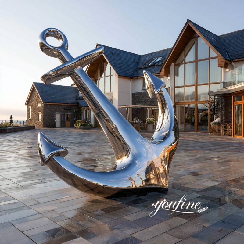 modern polished anchor sculpture