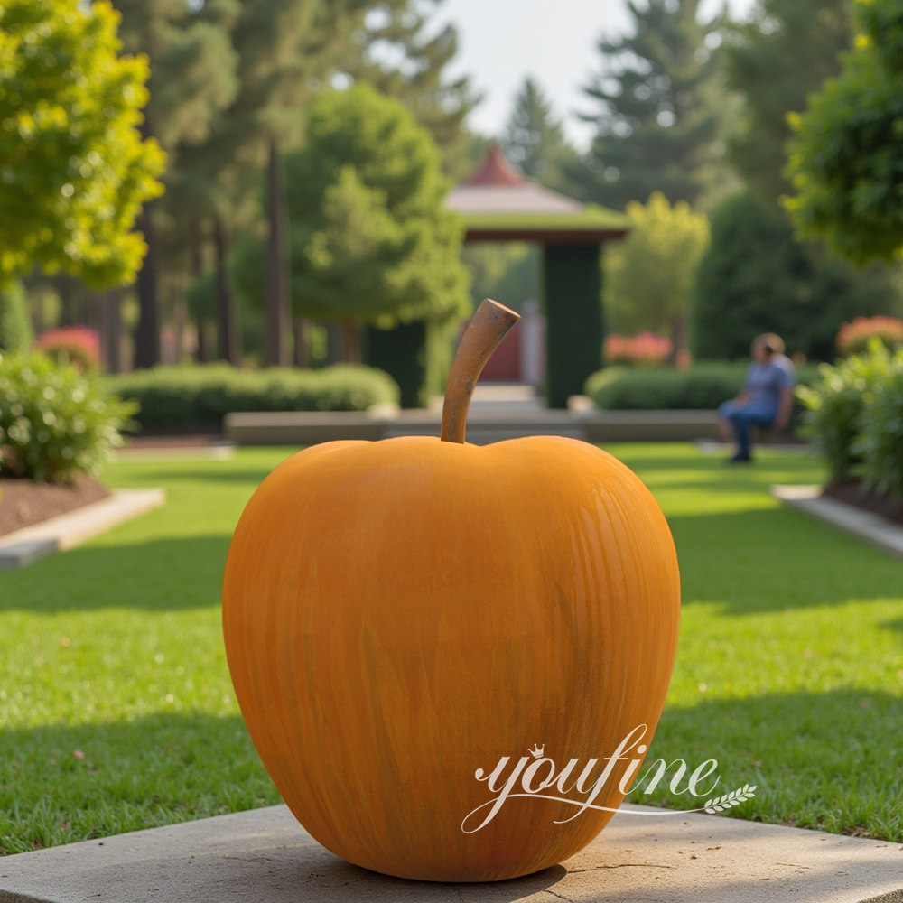 outdoor apple sculpture