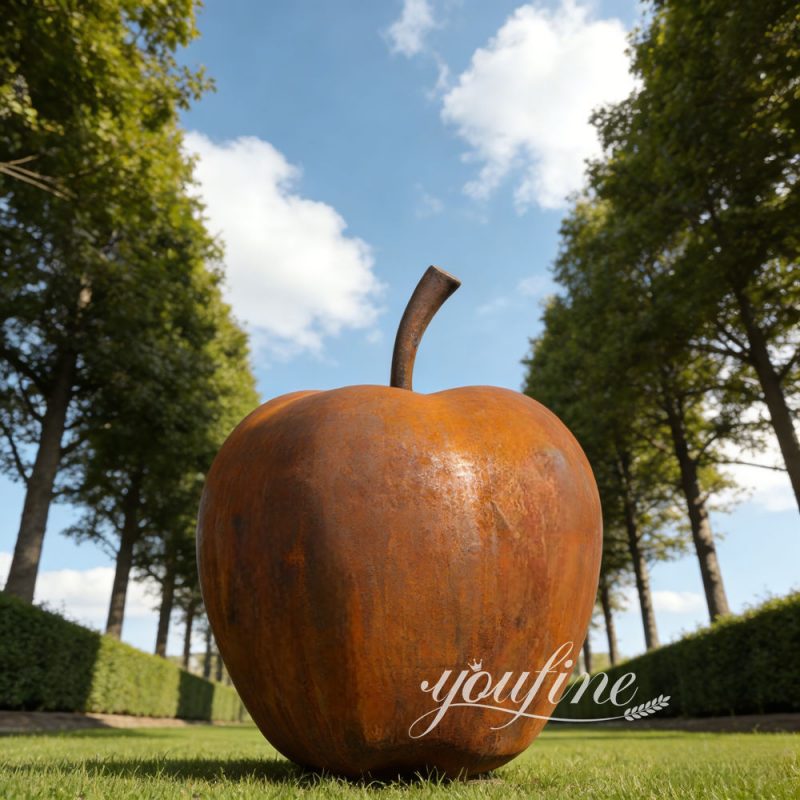 outdoor big apple sculpture