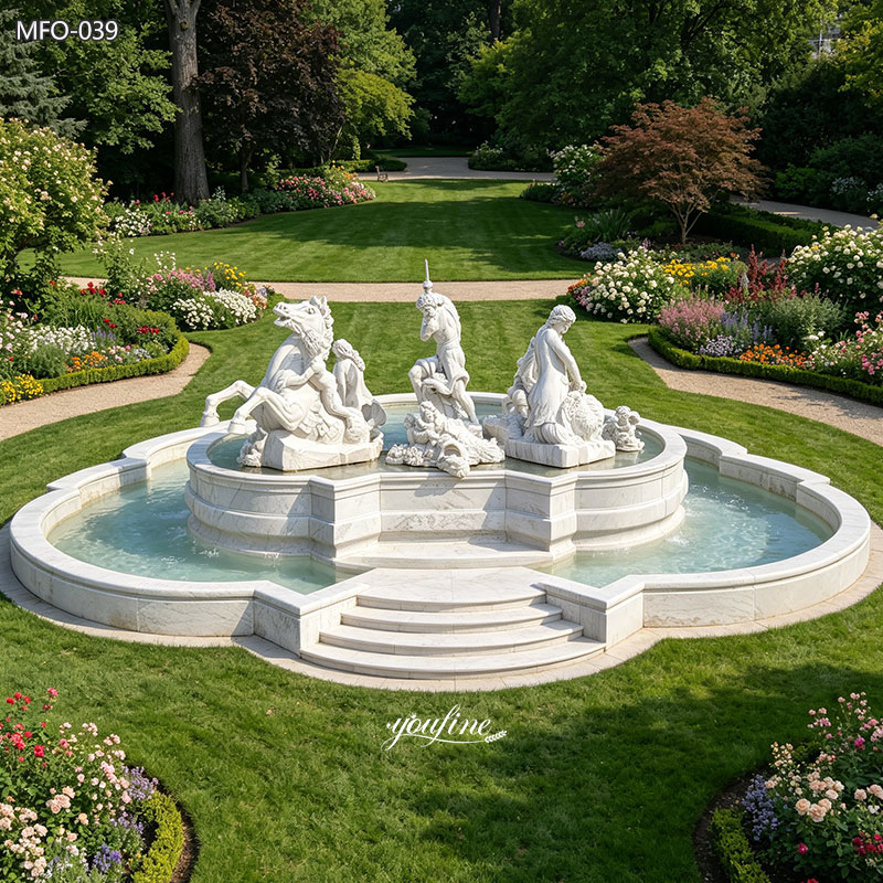 Marble Poseidon Fountain Rome Replica MFO-039