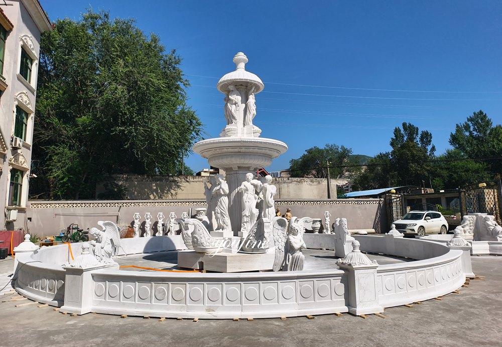 A fountain featuring a standing Greek goddess sculpture factory supplier