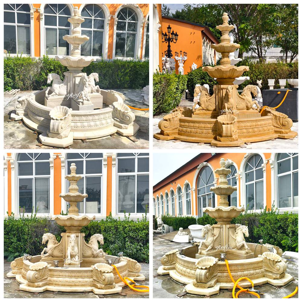 Antiqued Pony Sculpture Fountain