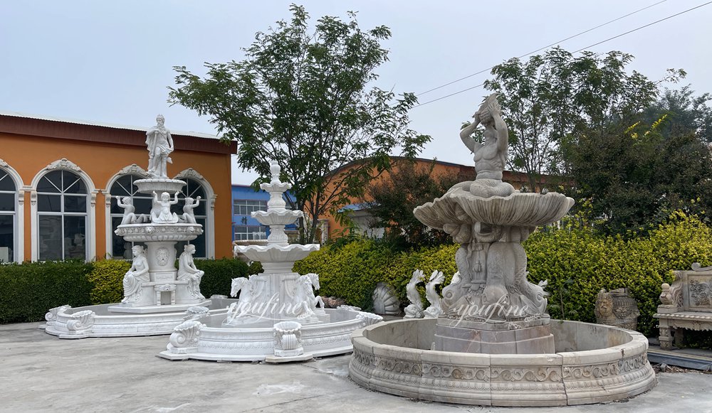 Antiqued sea monster sculpture fountain