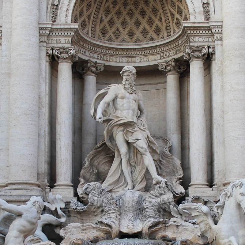 Trevi fountain poseidon statue
