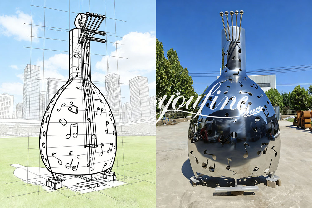 custom large musical art sculpture project