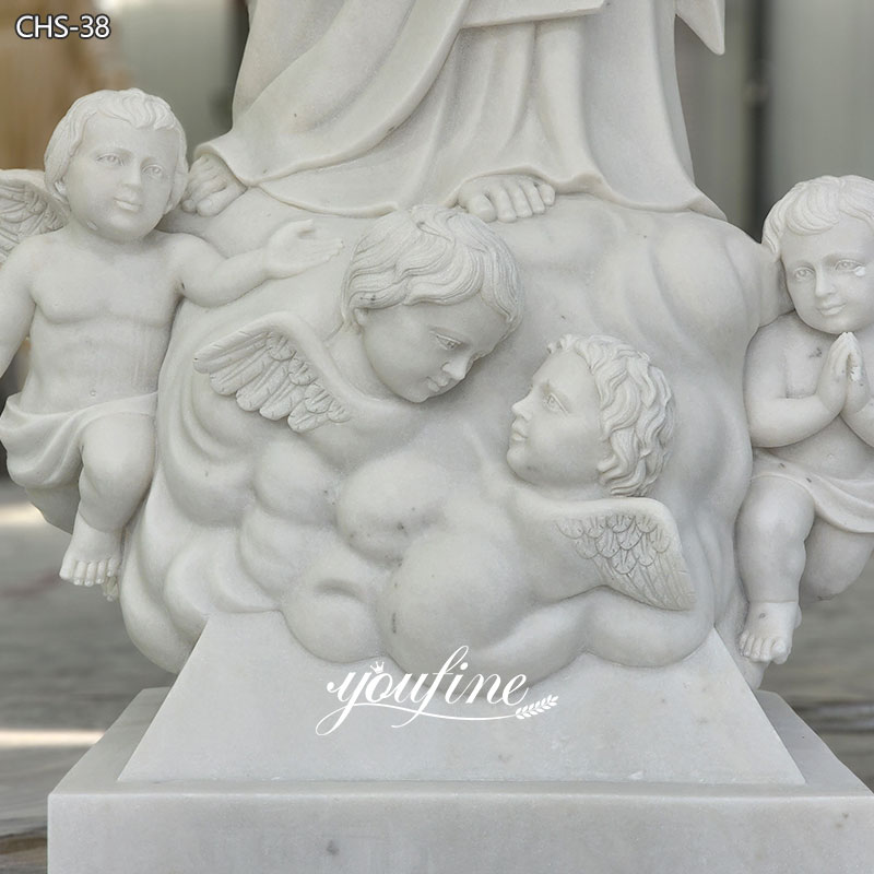 Large Blessed Virgin Mary Statue base details