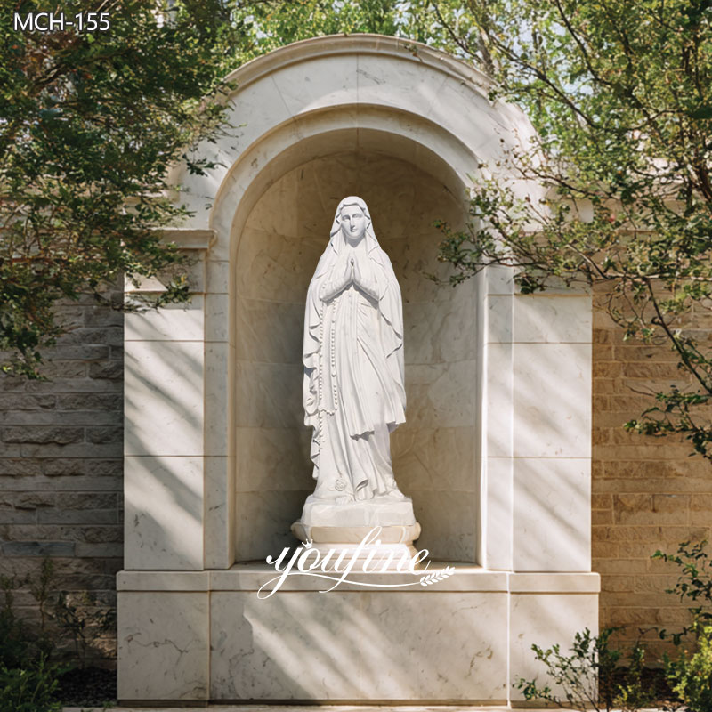 Marble Virgin Mary Statue with Grotto for Outdoor youfine
