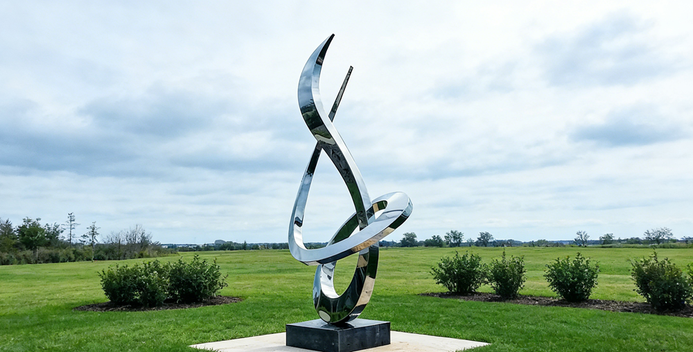 stainless steel abstract sculpure