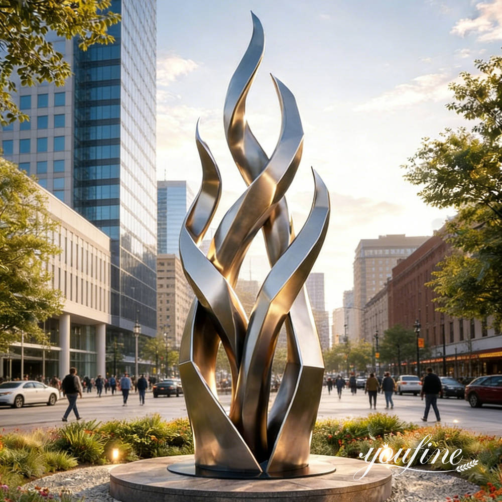 large scale abstract steel sculpture for commercial