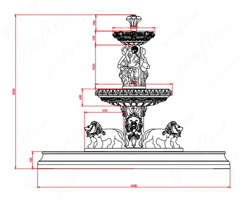 marble lion statue fountain Design Complexity