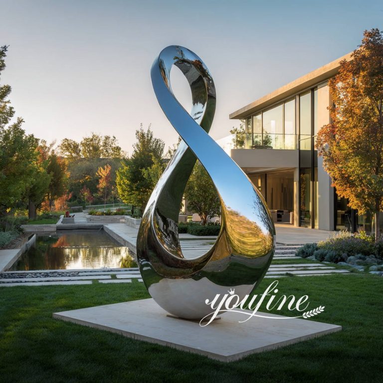 large stainless steel loop sculpture