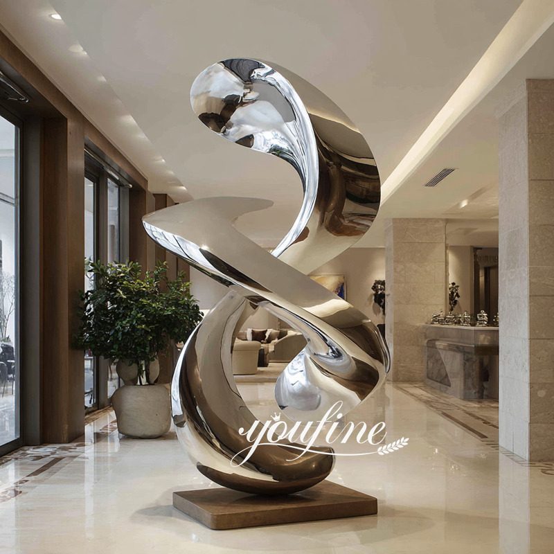 mirror polished sculpture for hotel lobby