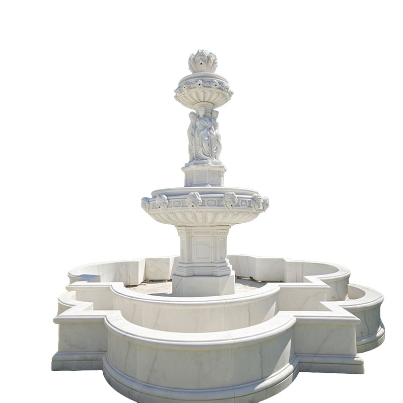white outdoor marble fountain