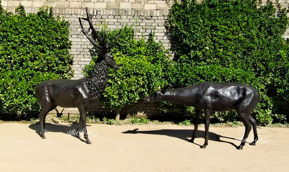 High quality Bronze Couple Deer Sculpture