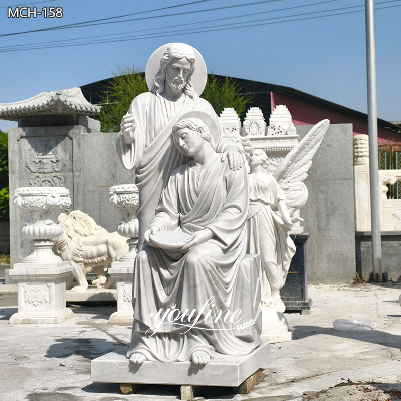 Christ and Saint John the Evangelist marble statue