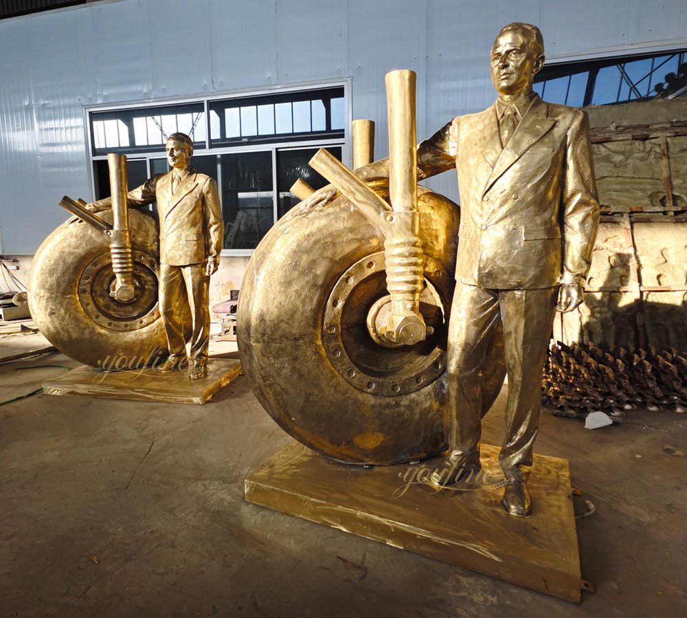 life-size Custom Tire and Figure Sculpture (After Polishing)