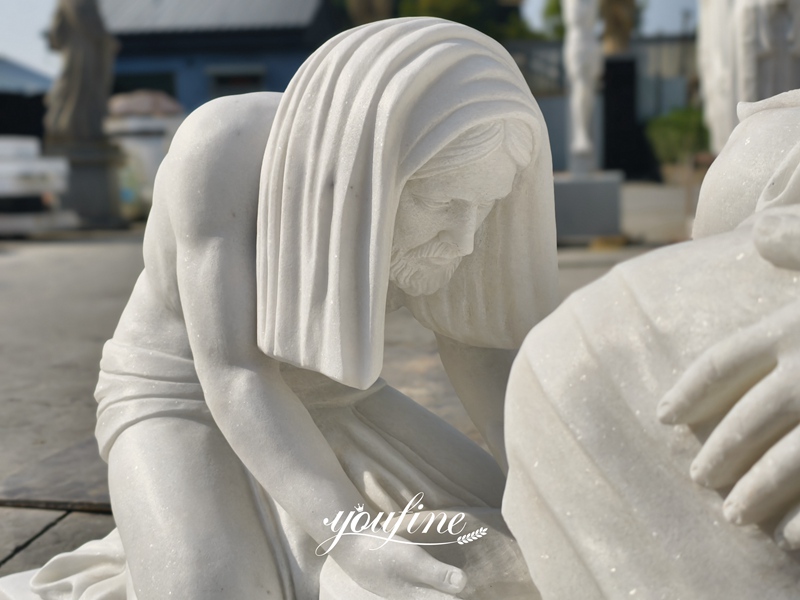 Jesus Washing Disciples' Feet sculpture details