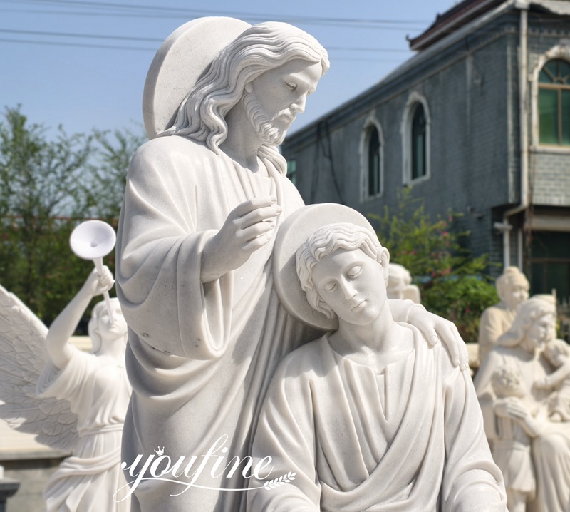 Jesus and Saint John the Evangelist statue details