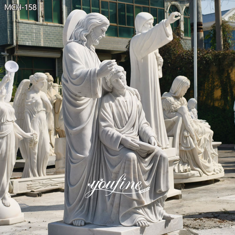 Life size Christ and Saint John the Evangelist statue