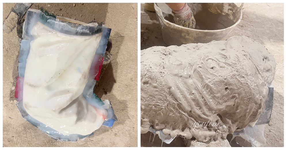 bronze sculpture made of Making the Liquid Silicon Rubber Mold