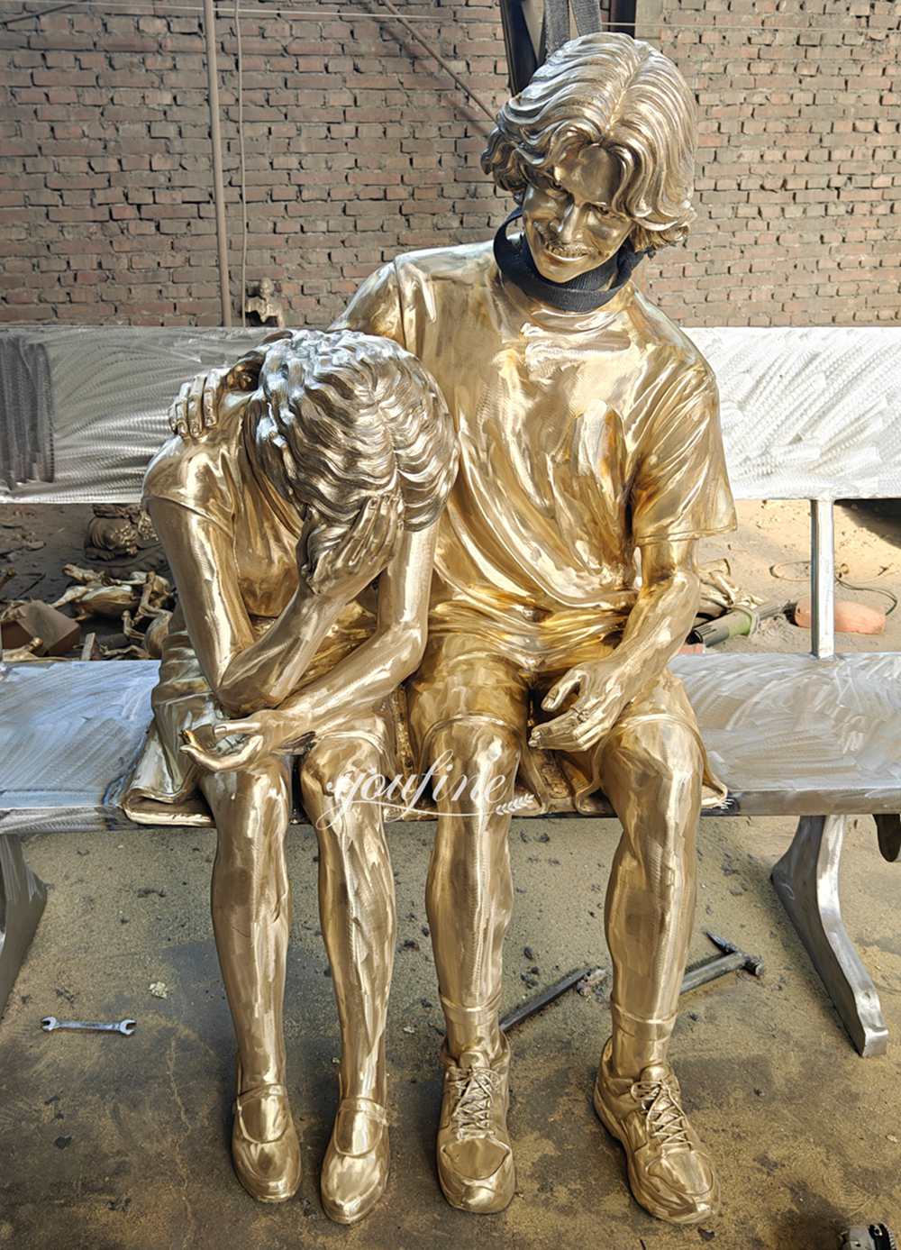 bronze sculpture made of The polished of a couple