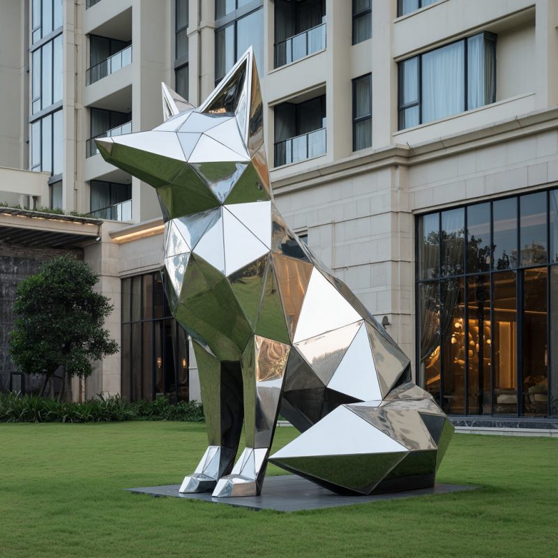 abstract art fox sculpture