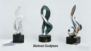 abstract sculptures made of different materials
