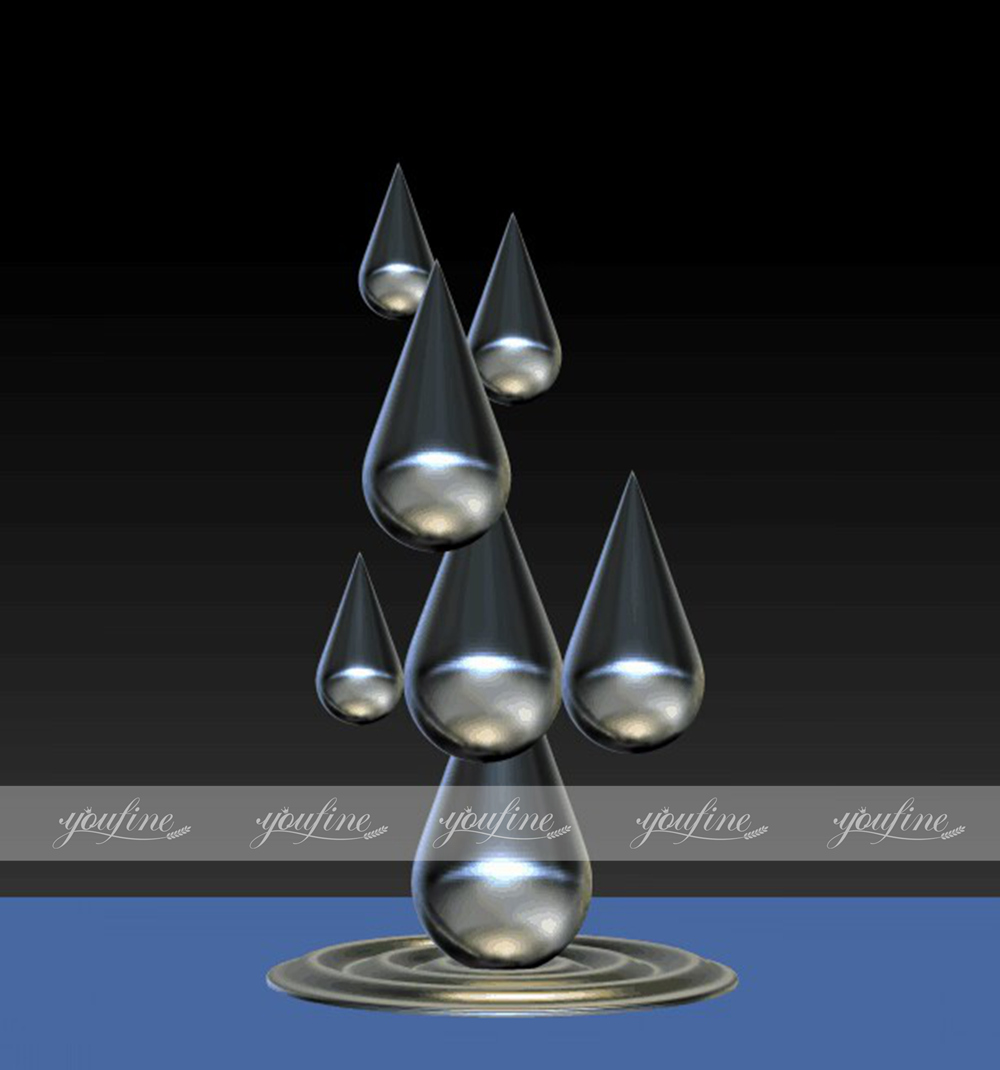 custom 3D design drawings for water drop sculpture