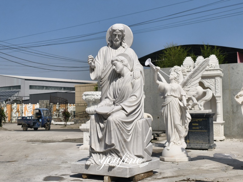 life size Jesus and Saint John the Evangelist marble statue