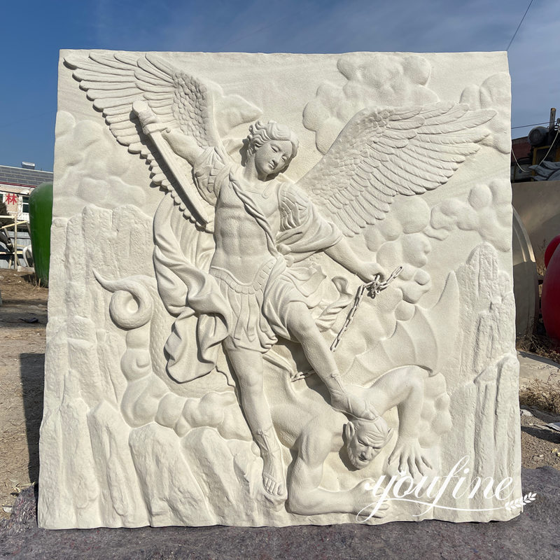 white marble relief sculpture