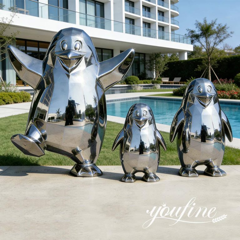 penguin family sculpture