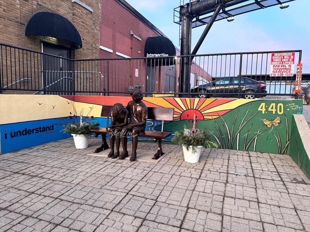 life-size sculpture of a couple feedback on the installation