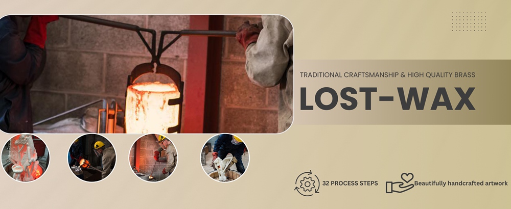 bronze sculpture made of traditional lost-wax casting method