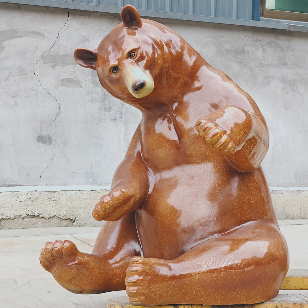 Bronze Abstract Bear statue in factory