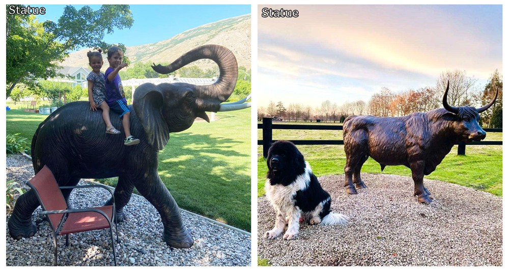 high quality Bronze Elephant and Bull Statues