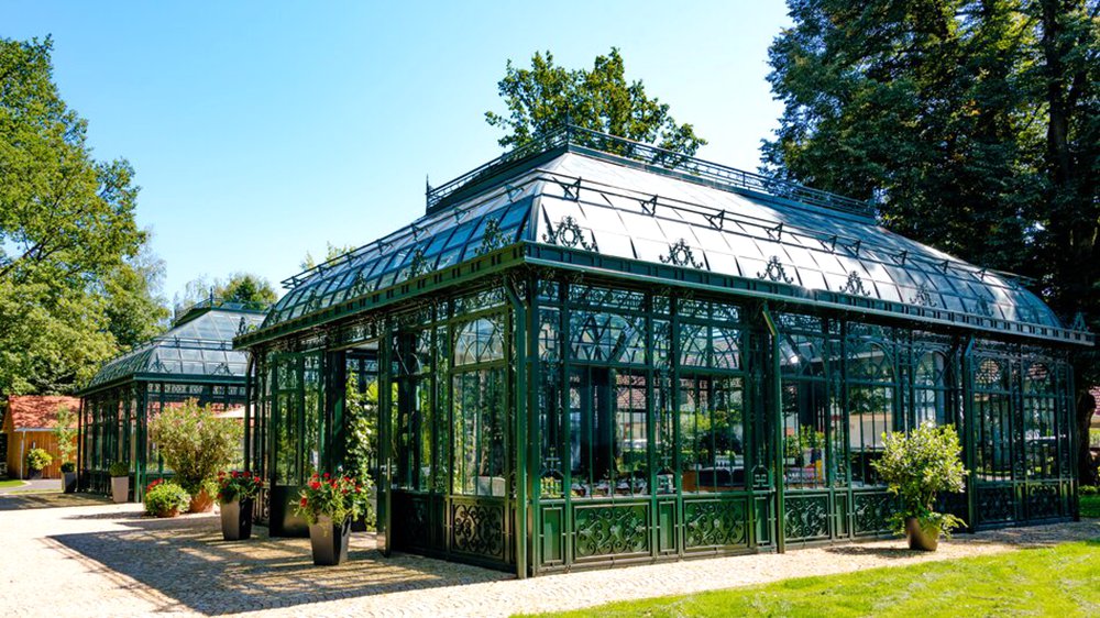 green Custom Castle Park Glass Conservatory