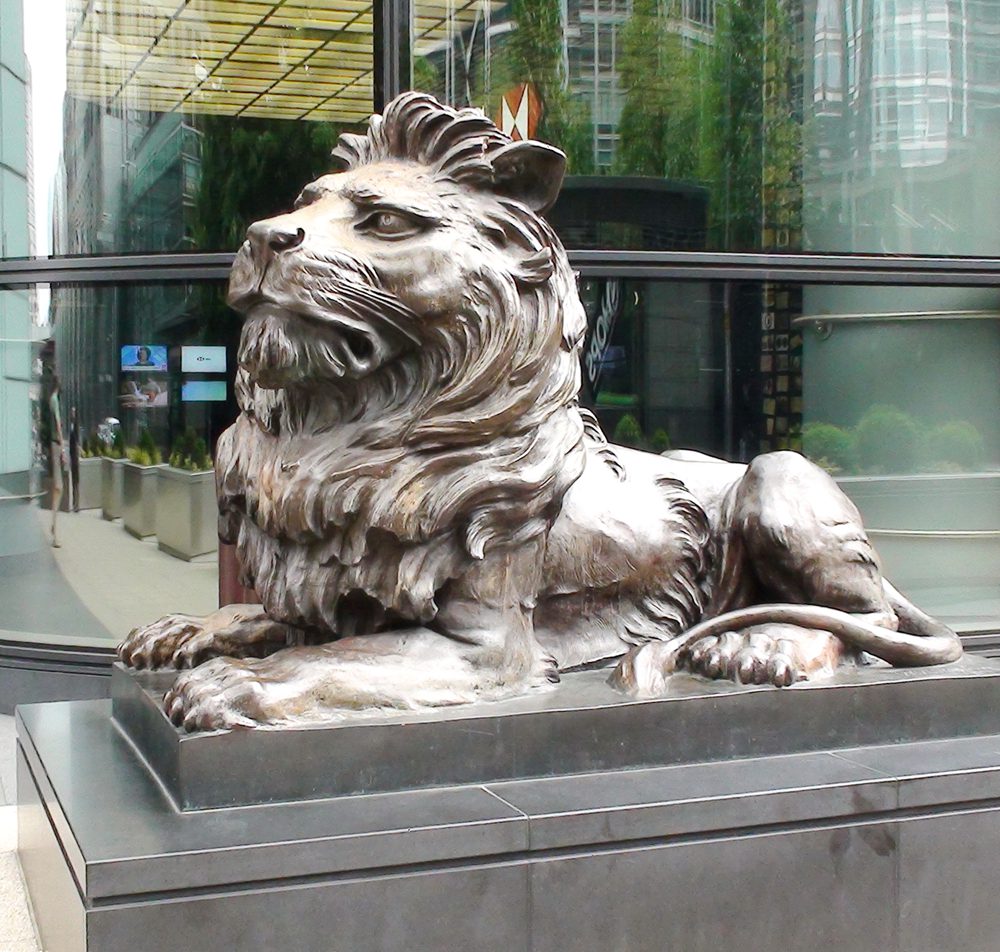 Large HSBC Lions for Office Building