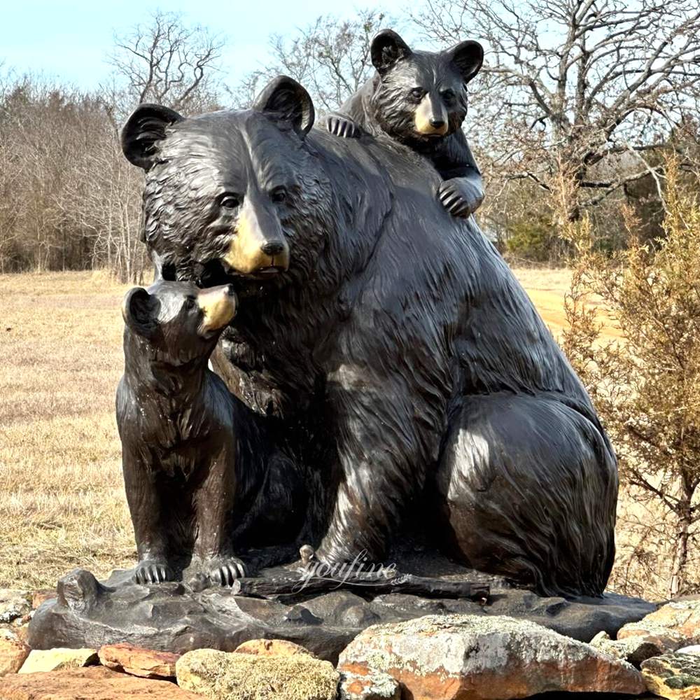 High Quality Mother and Cub Bear Sculpture at a farm in Australia