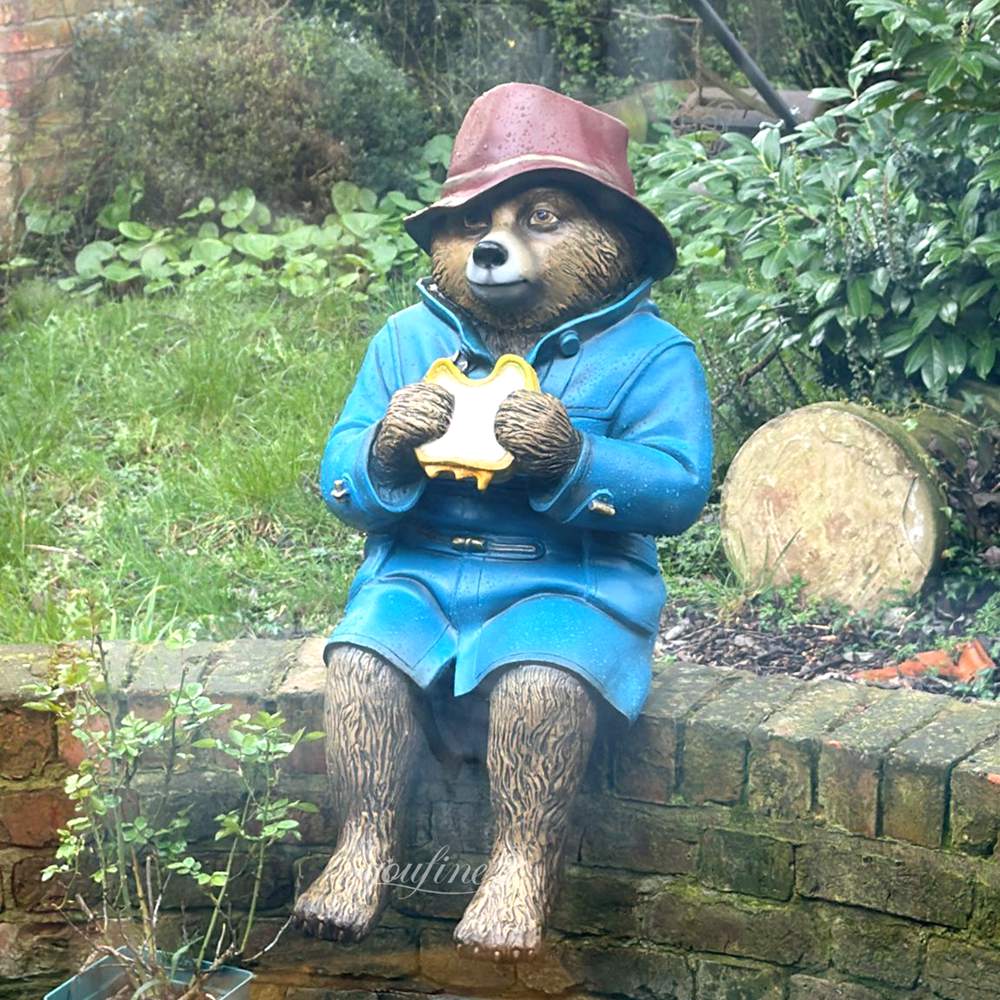 High Quality Paddington Bear Sculpture by the Fish Pond