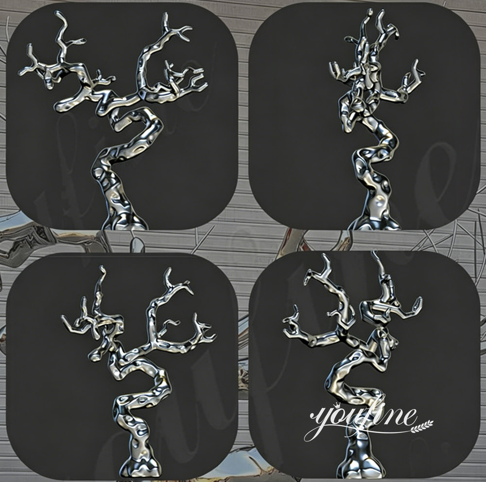 Stainless steel tree sculpture 3D model
